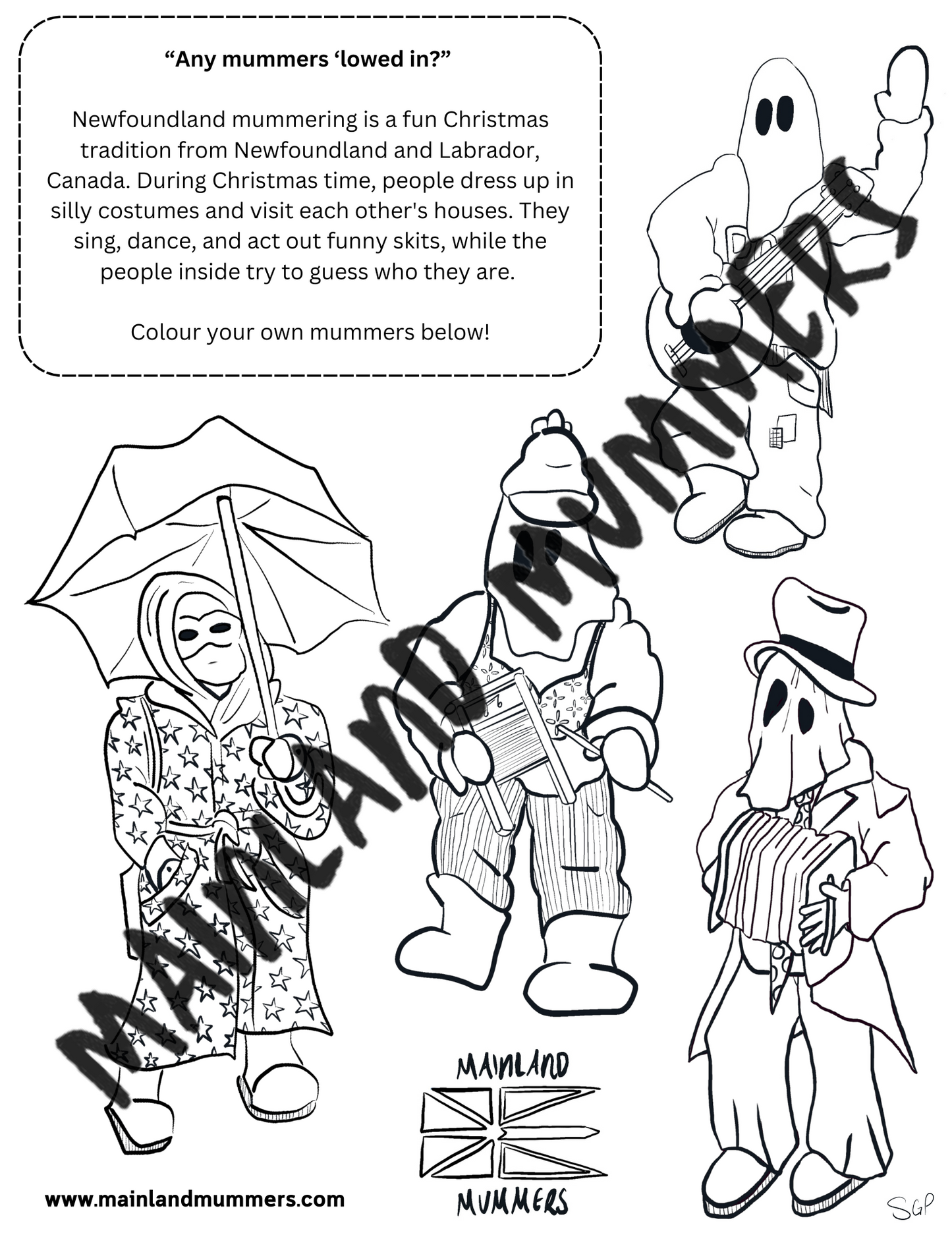 Any Mummers 'Lowed In? Colouring Sheet